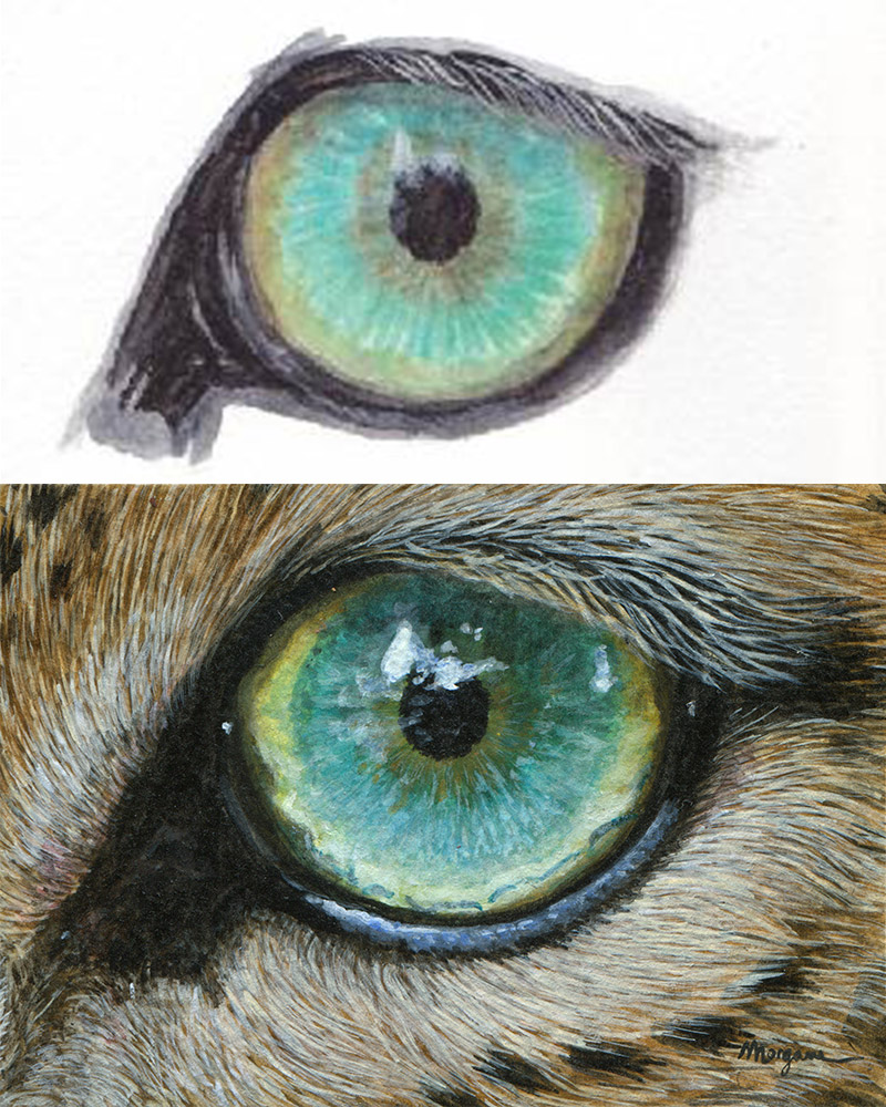 Painting eyes in acrylic with Morgane